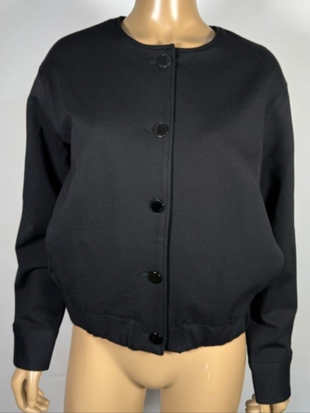 Spanx Ponte Femme Bomber Black Women's Button-Front Jacket